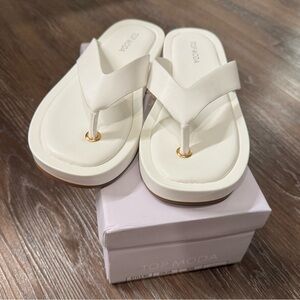 White Platform Thong Sandal